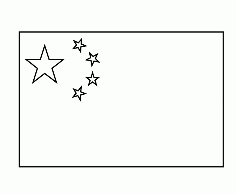 Free Printable China Flag Coloring Page
