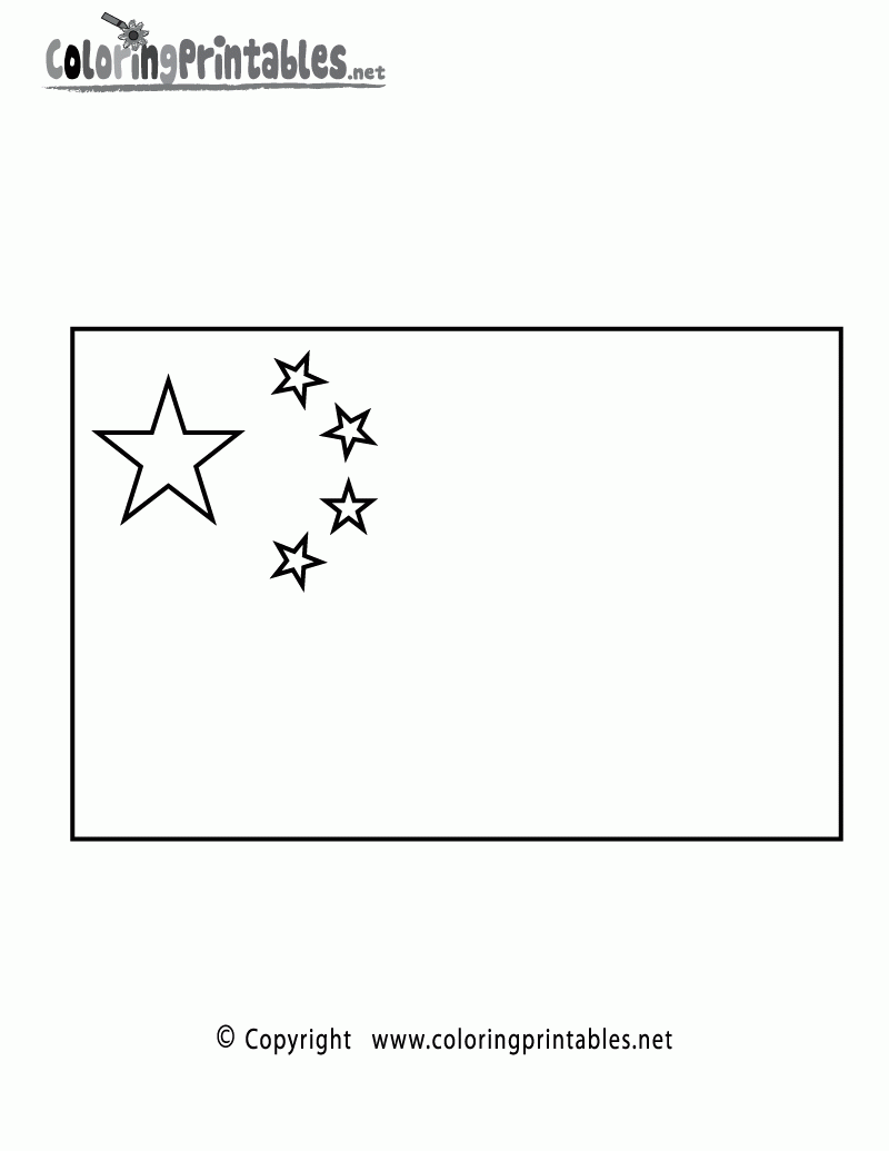 Free Printable China Flag Coloring Page