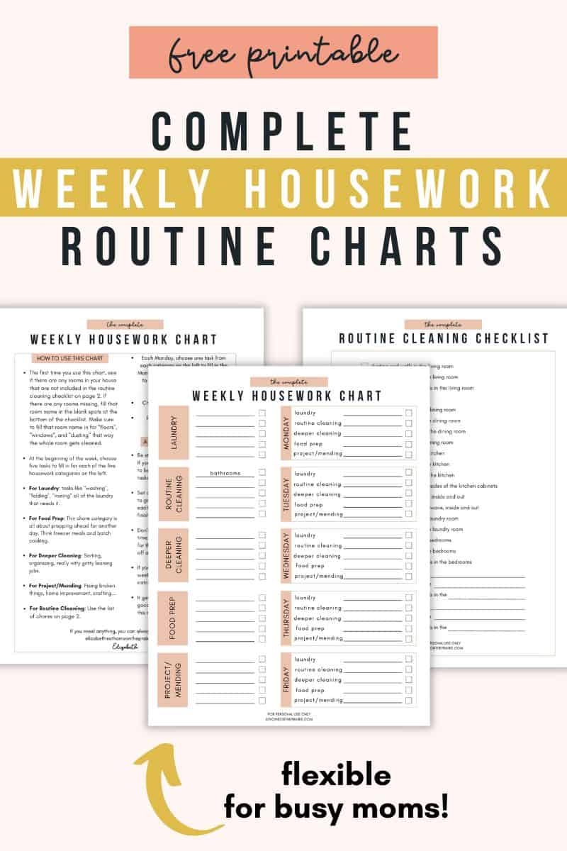Free Printable Chore Chart For Adults And Cleaning Checklist 