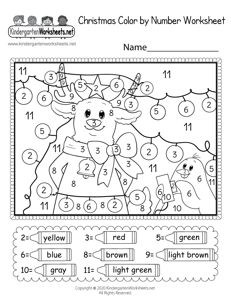 Free Printable Color By Number Christmas