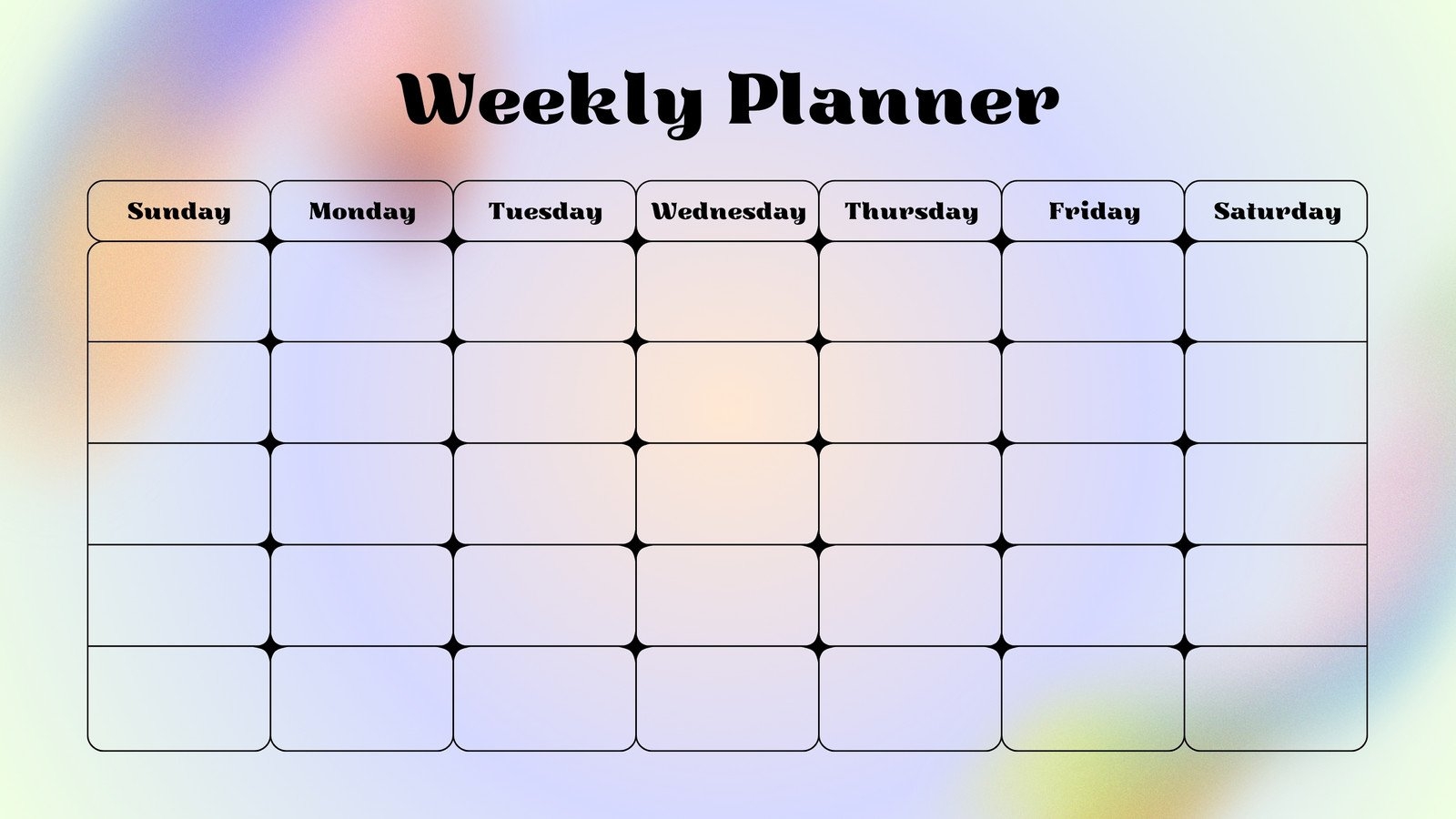 Printable Weekly Schedule Monday Through Friday