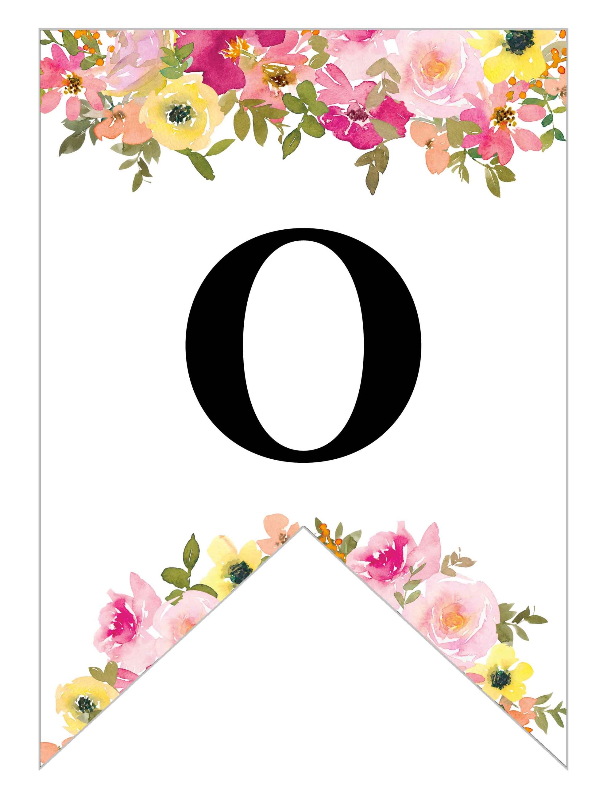 Free Printable Floral Alphabet Banner Letters Lovely Planner