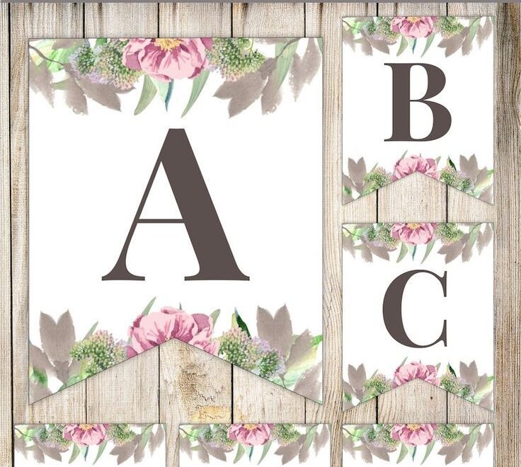 Free Printable Floral Alphabet Banner Letters Paper Trail Design