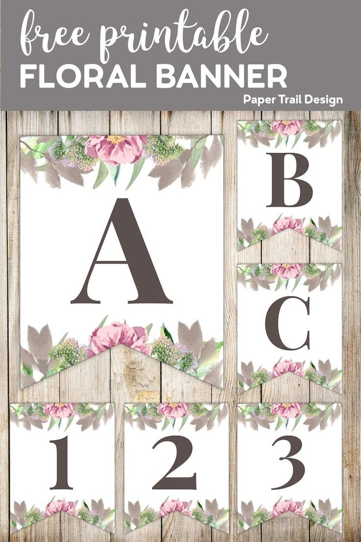 Free Printable Floral Alphabet Banner Letters Paper Trail Design