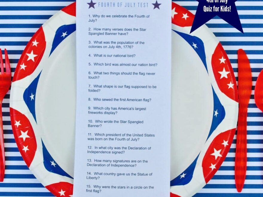 FREE Printable Fourth Of July Trivia Kids Adults