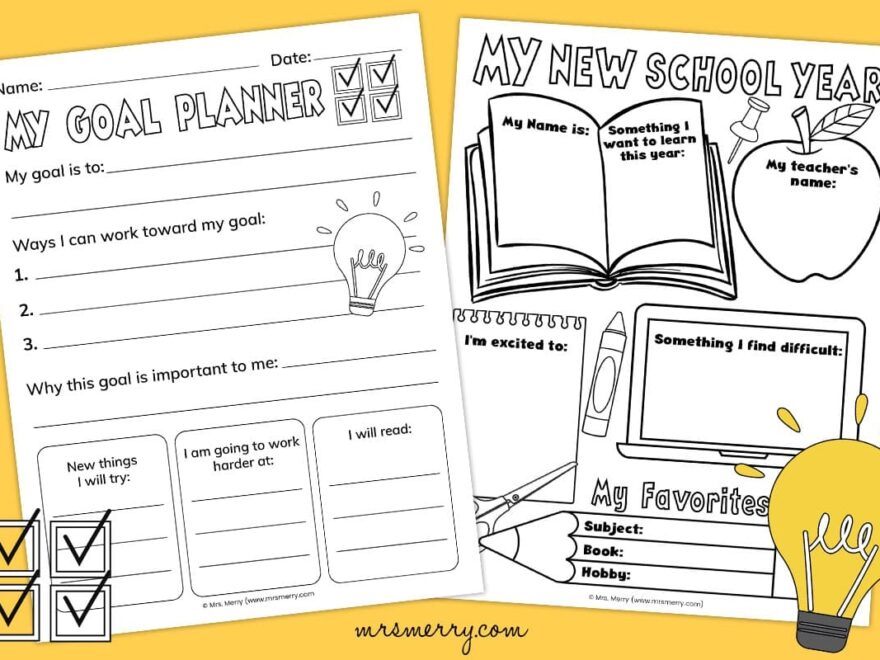 Free Printable Goal Setting Worksheets For Kids Mrs Merry