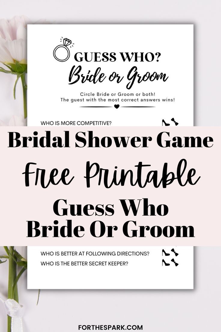 Free Printable Guess Who Bride Or Groom Bridal Shower Game