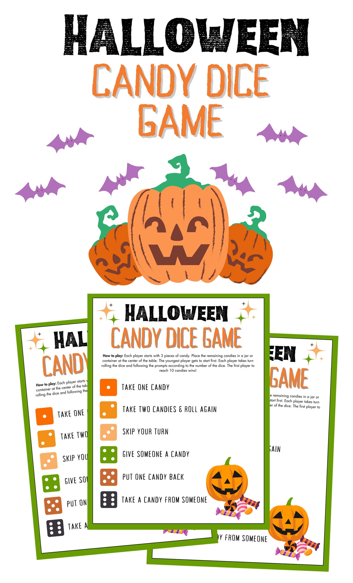 Free Printable Halloween Candy Dice Game For Kids Scattered Thoughts Of A Crafty Mom By Jamie Sanders