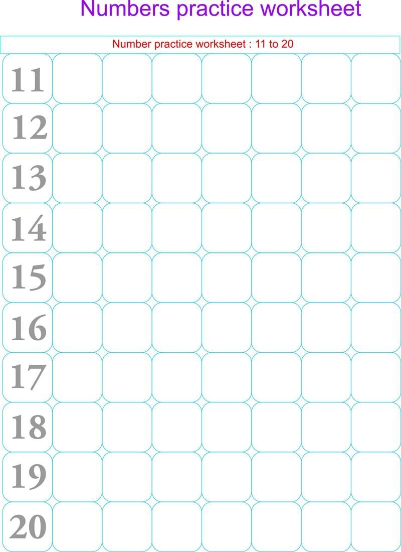 Free Printable Kindergarten Number Worksheets