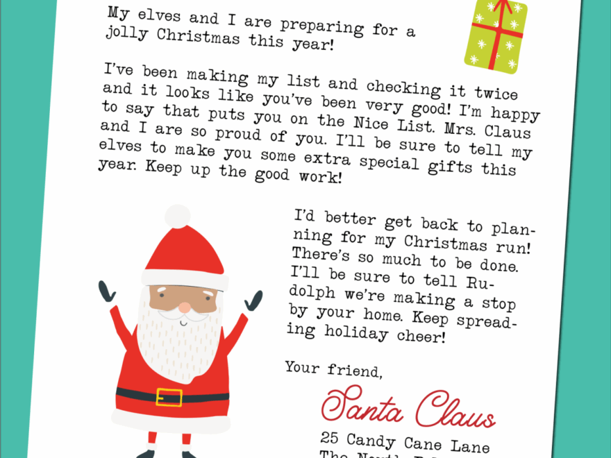 Free Printable Letter From Santa Hey Let s Make Stuff
