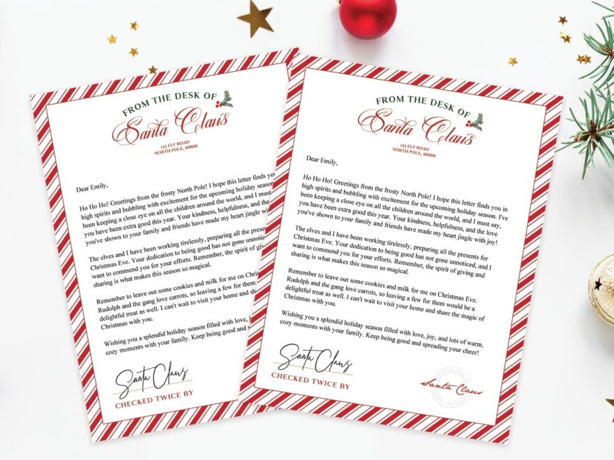 FREE Printable Letter From Santa Template Favorite Printables