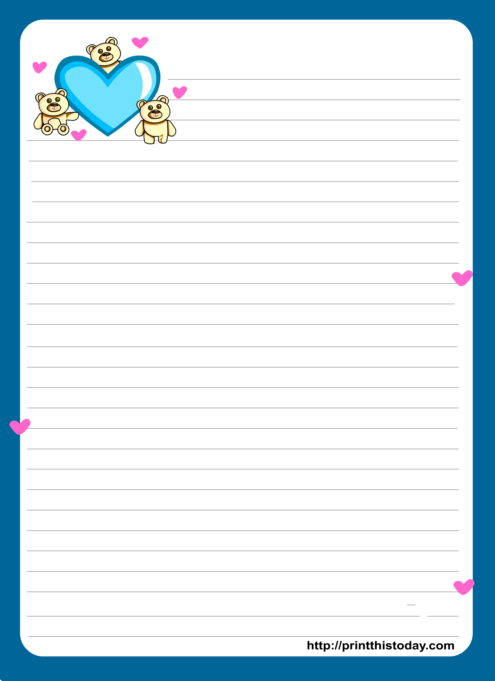 Free Printable Love Letter Pad Stationery Worksheets Library