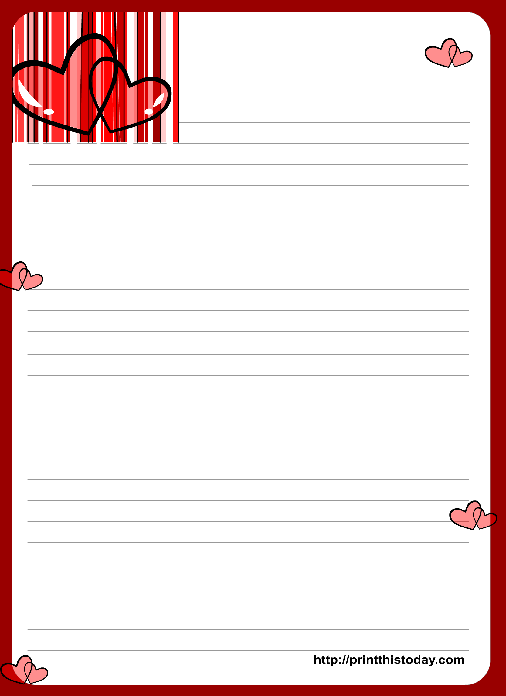 Free Printable Love Letter Stationery