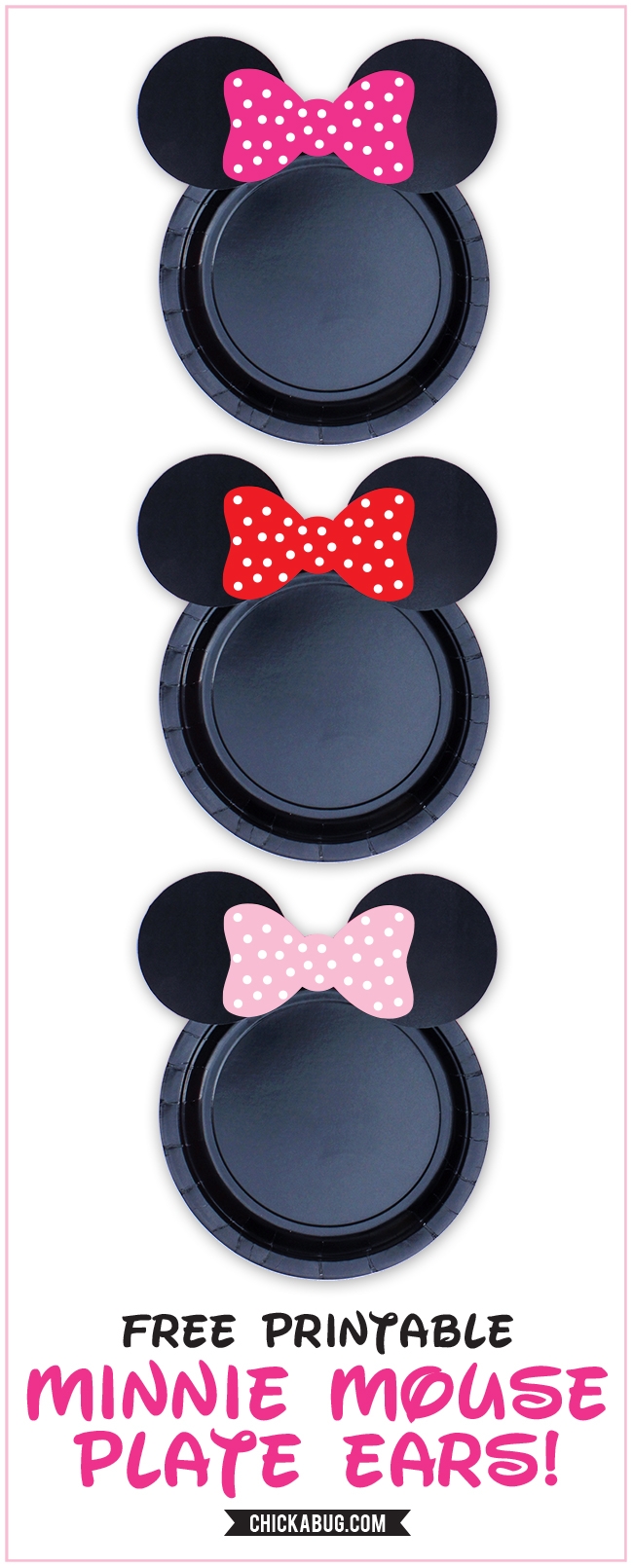 Free Printable Minnie Mouse Ears For Plates Hot Pink Baby Pink And Red Chickabug