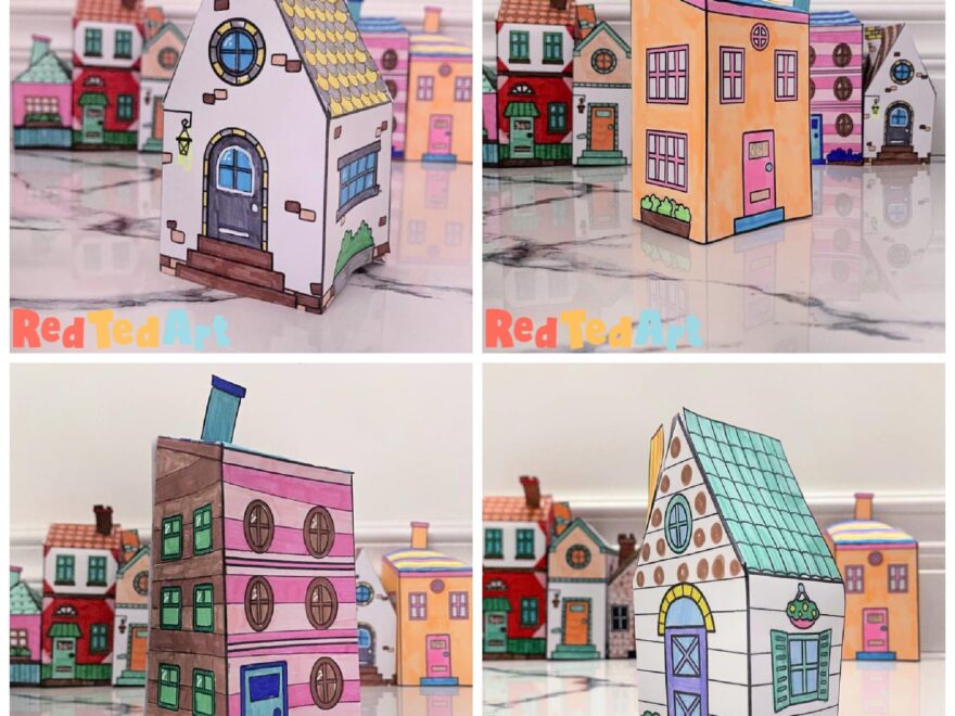 Free Printable Paper House Templates Red Ted Art Kids Crafts Worksheets Library