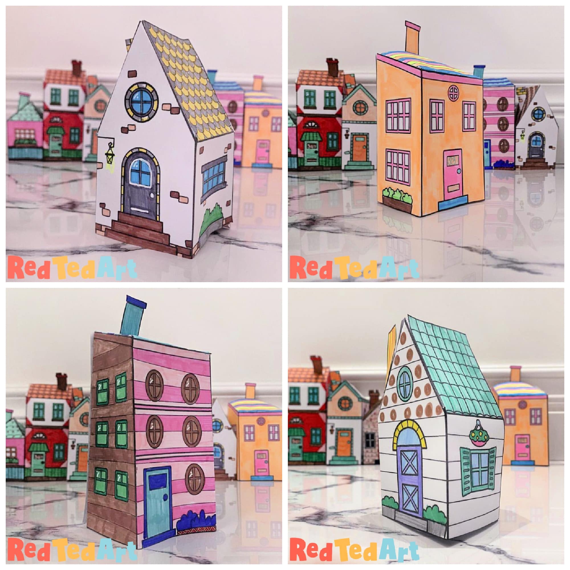 Free Printable Paper House Templates Red Ted Art Kids Crafts Worksheets Library