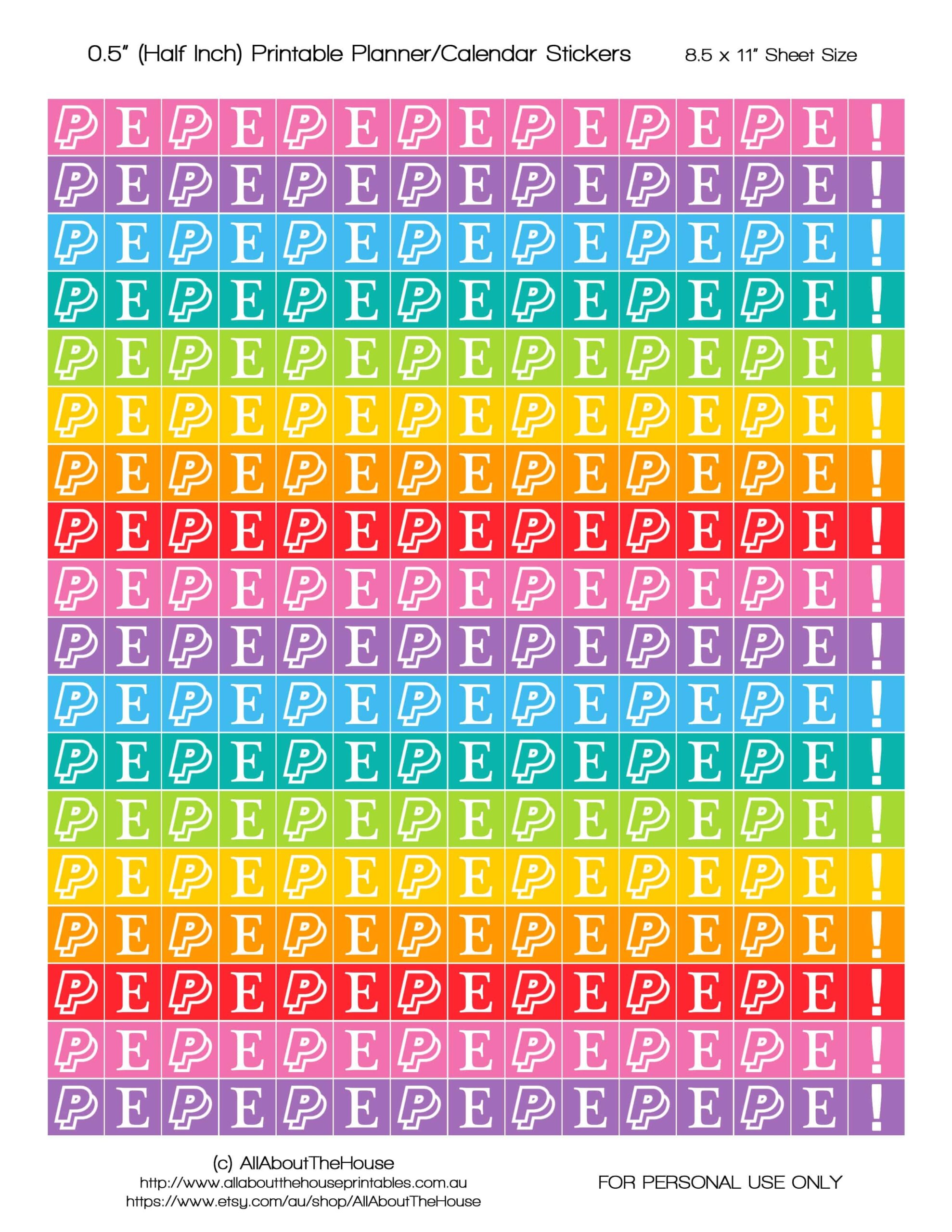 FREE Printable Planner Stickers For Any Planner Reminder Etsy And Paypal Bill Due All About Planners