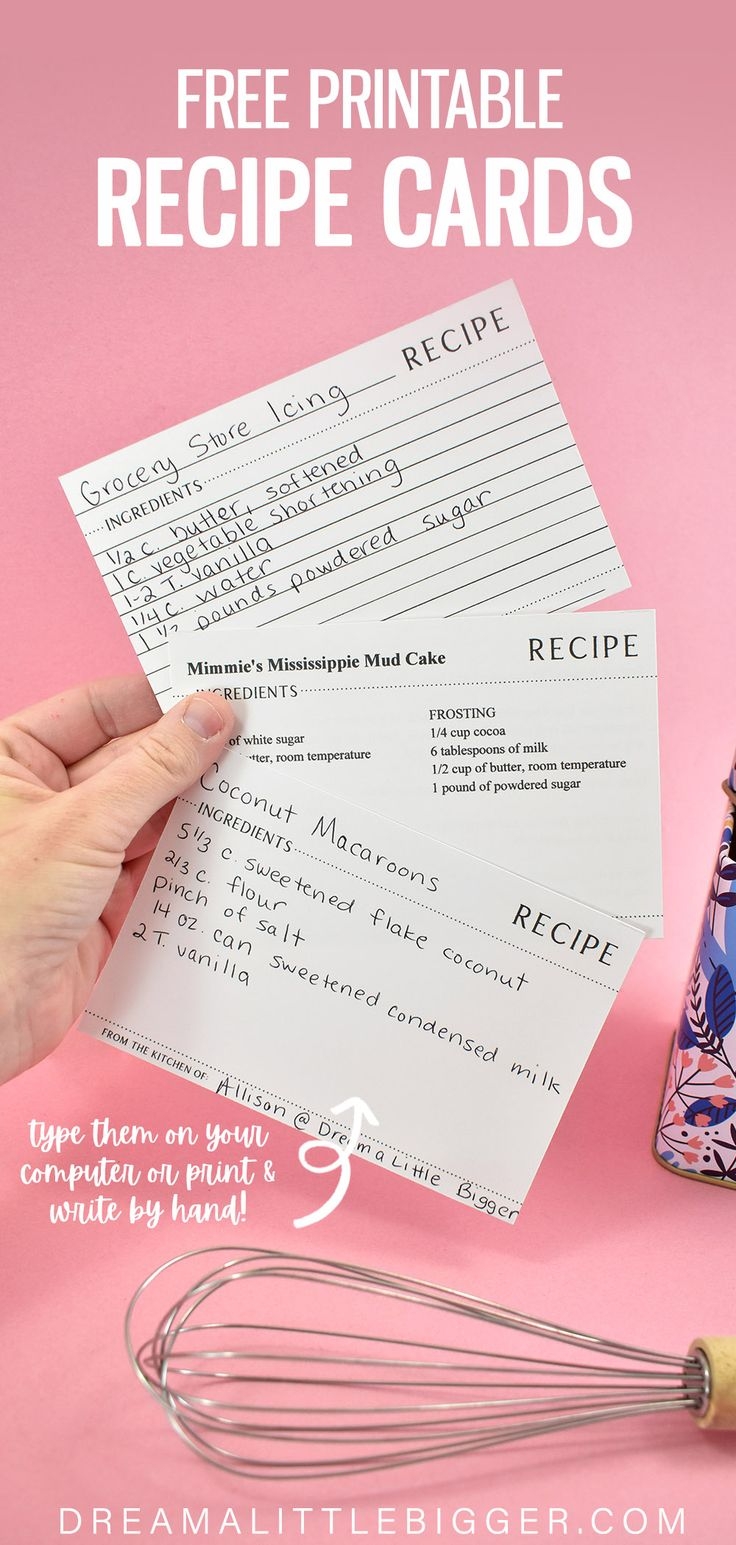 Free Printable Recipe Cards