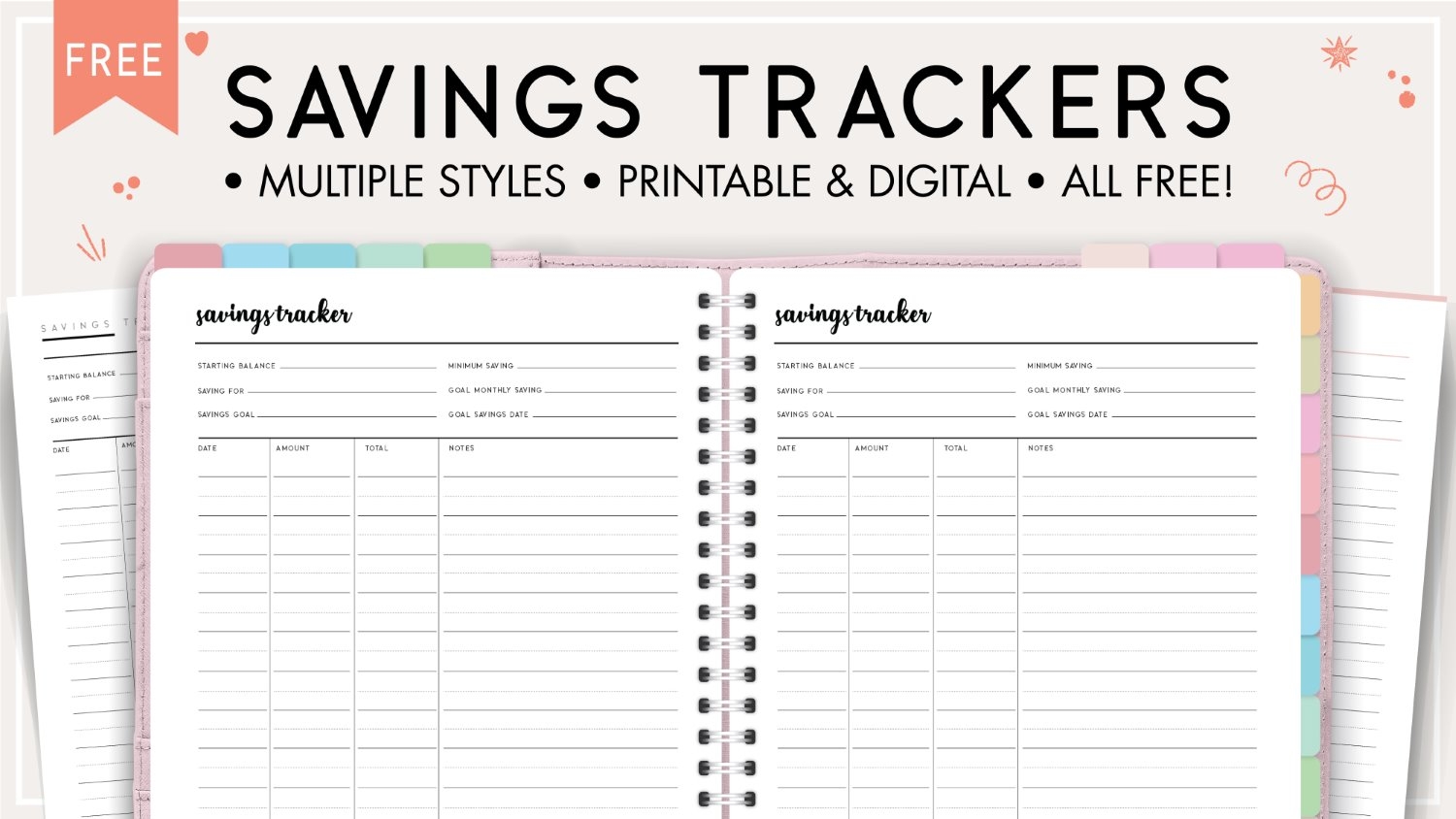 Free Printable Monthly Savings Tracker