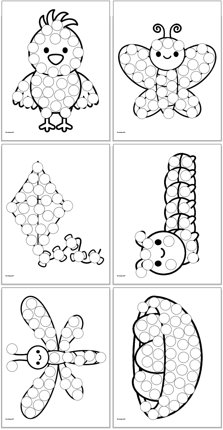 Free Printable Spring Dot Painting Pages The Artisan Life