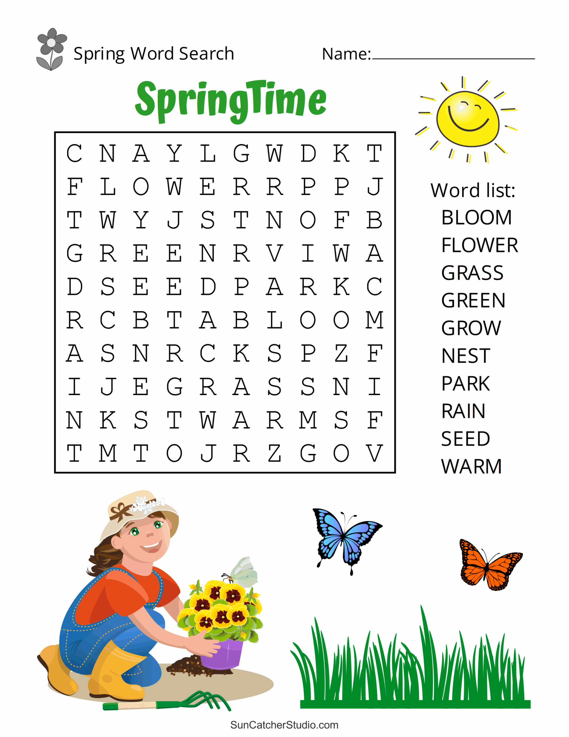 Free Printable Preschool Word Search