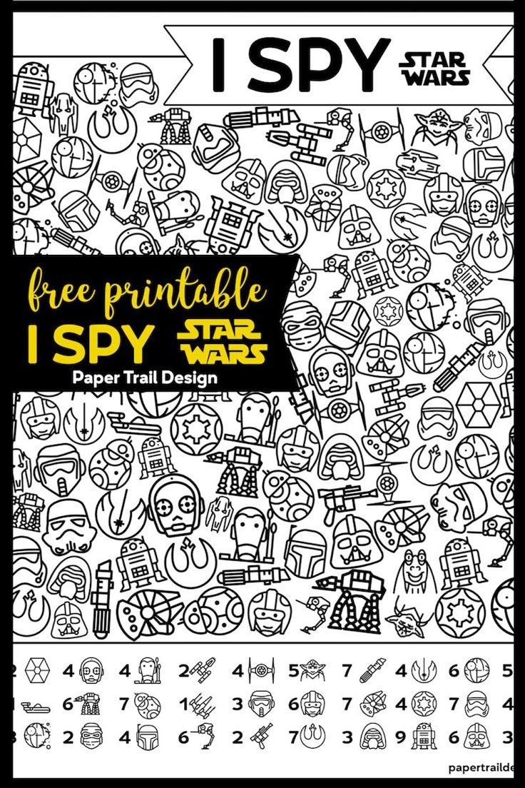 Free Printable Star Wars I Spy Party Game Paper Trail Design