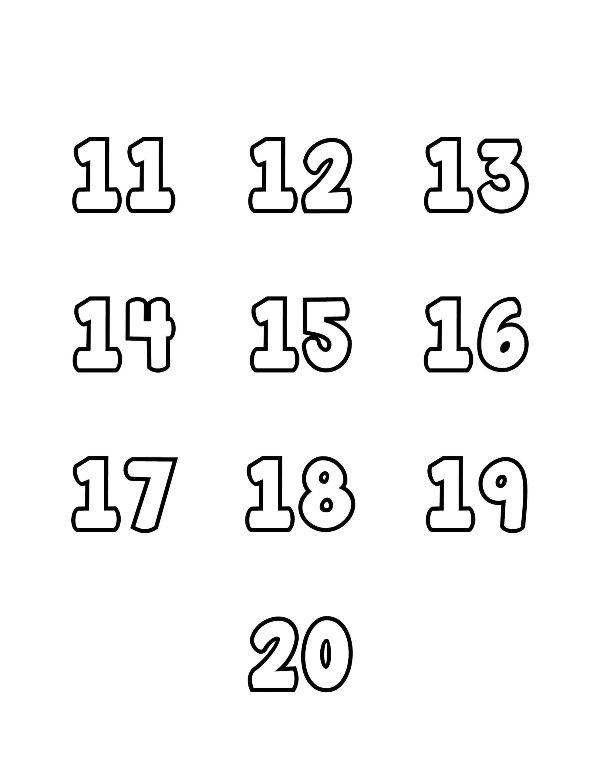 Free Printable Sheets Composing Numbers 11-20