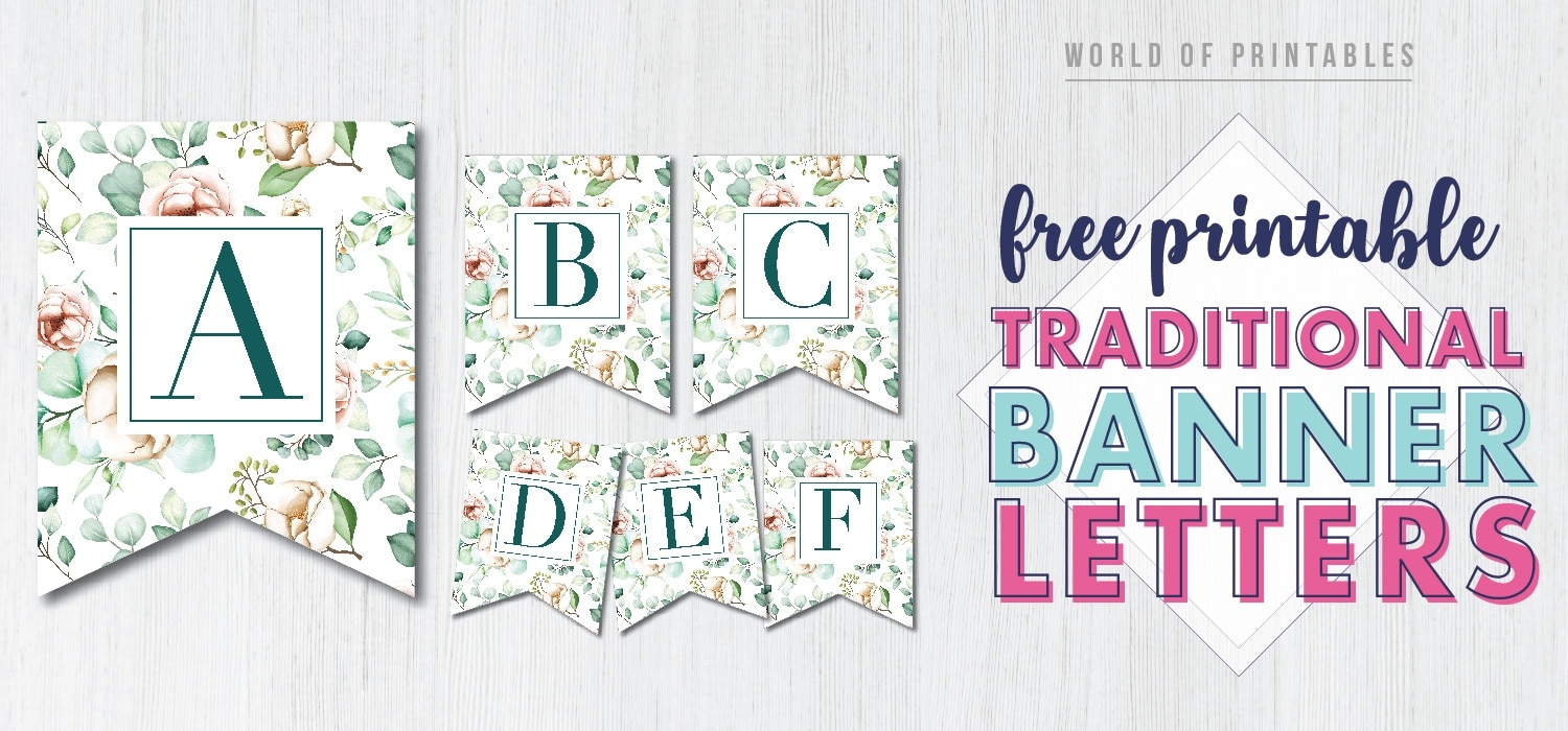 Free Printable Traditional Floral Banner Letters World Of Printables