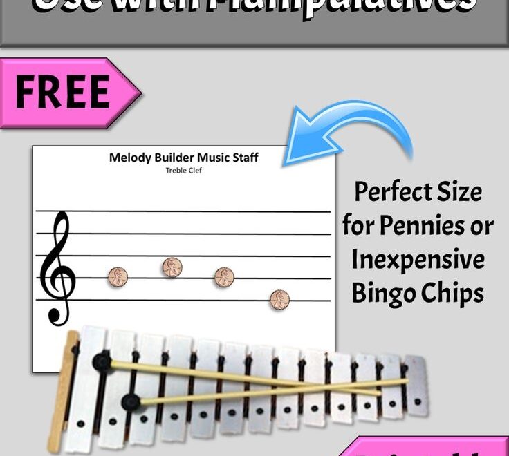 FREE Printable Treble Clef Staff For Use With Manipulatives Elementary Music Classroom