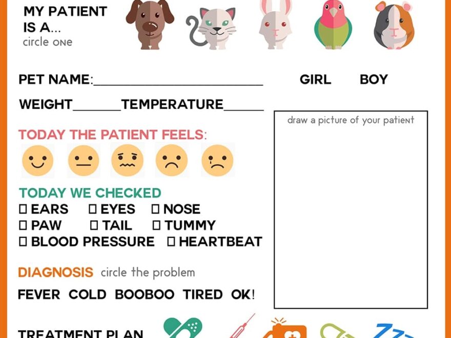Free Printable Vet Office Pretend Play Sheet