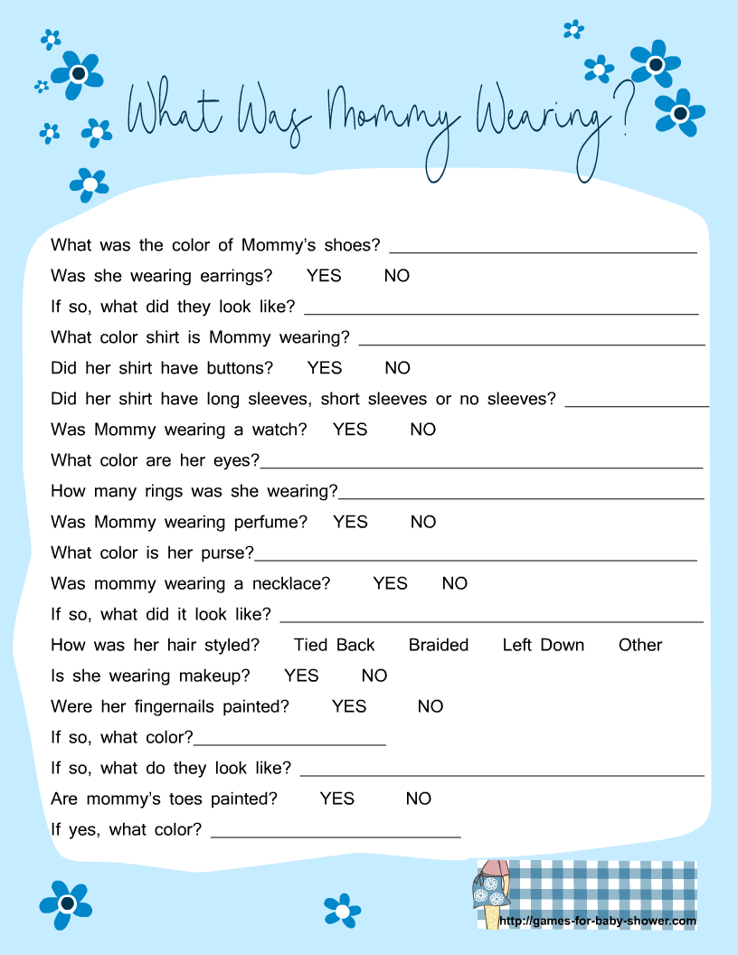 Baby Boy Shower Games Printable