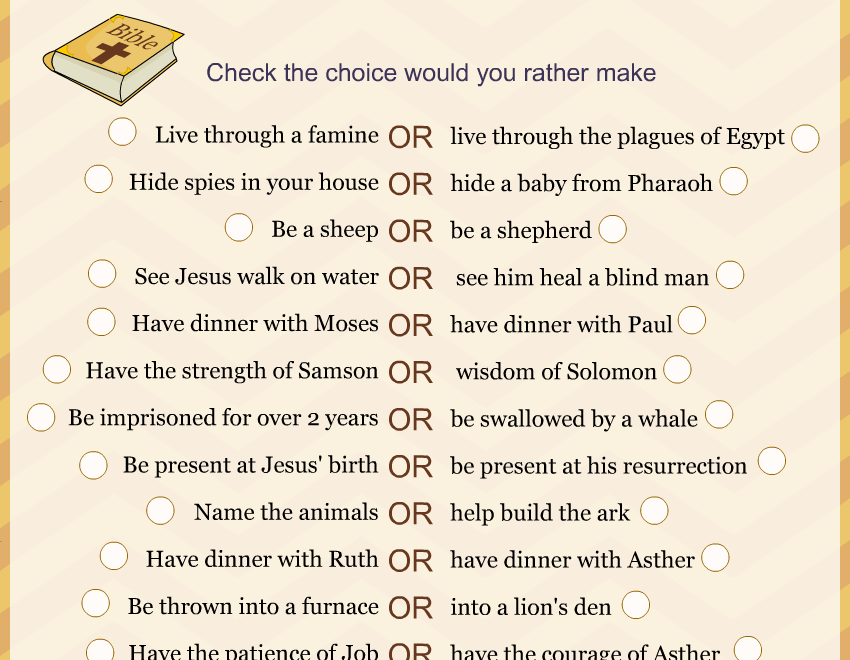 Free Printable Would You Rather Game Bible Edition