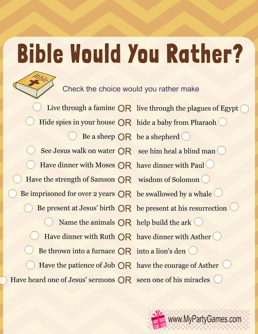 Free Printable Would You Rather Game Bible Edition 