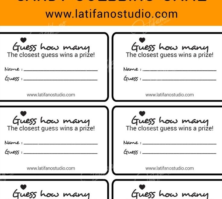 Free Printale Game Candy Guessing Labels Guess How Many Sweets In The Jar Free Printable