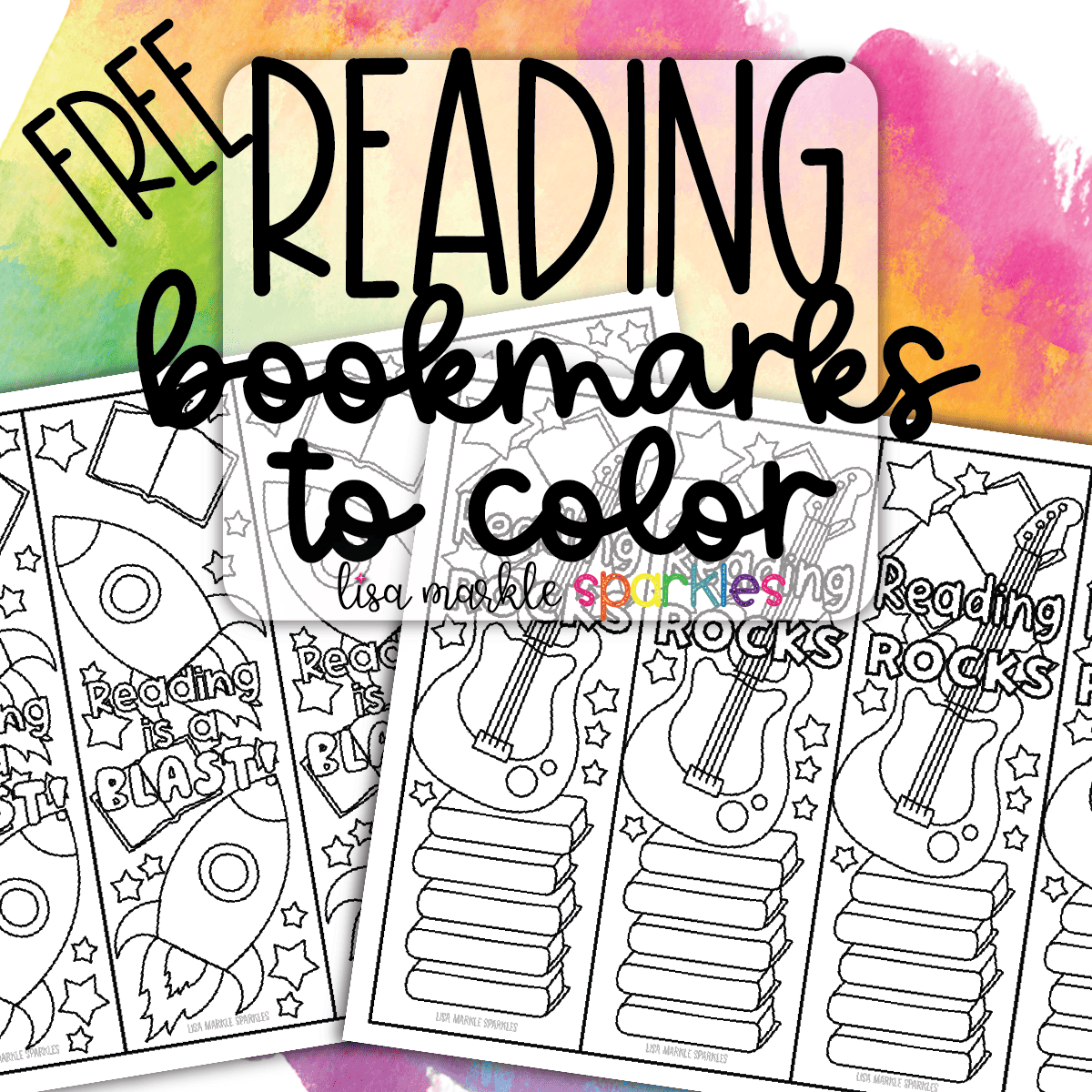 Free Reading Bookmarks To Color Printable PDF Lisa Markle Sparkles Clipart And Graphic Design