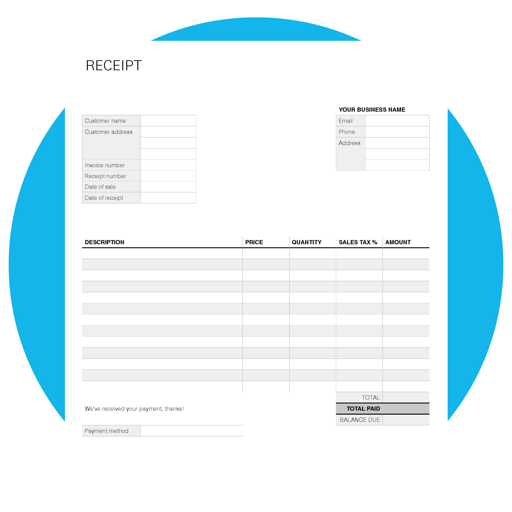Free Printable Receipt Of Payment