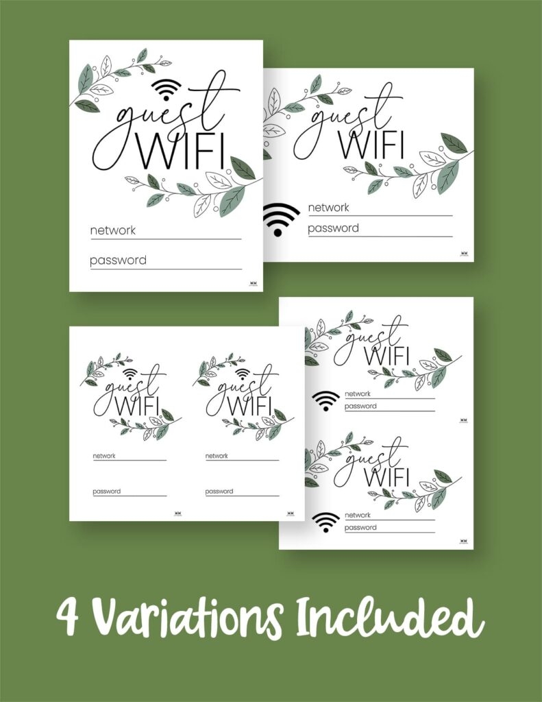 Free Wifi Password Signs 25 Free Designs Printabulls