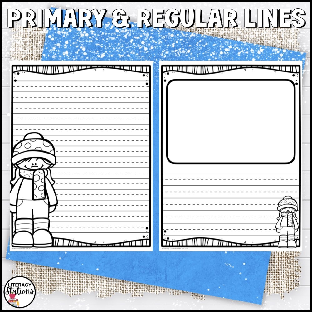 Free Winter Writing Paper Literacy Stations