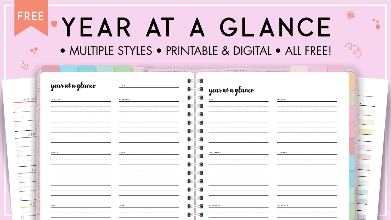Free Year At A Glance Printable World Of Printables