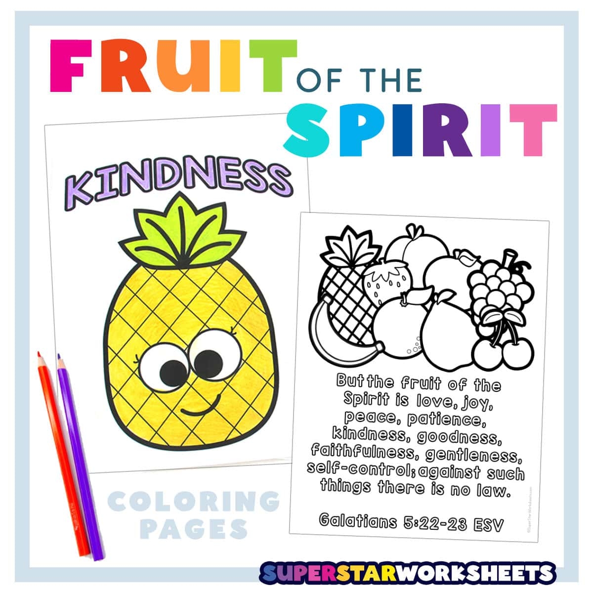 Fruit Of The Spirit Coloring Pages Free Printables Superstar Worksheets
