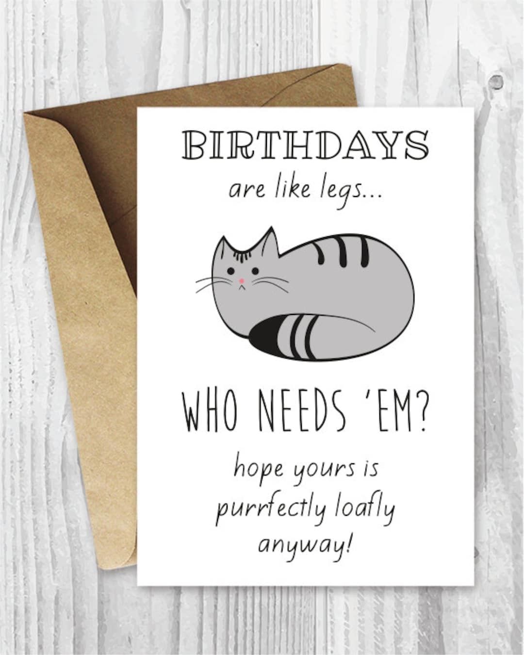 Funny Birthday Cards Cat Birthday Printable Cards Digital Download Cards Cat Loaf Birthday Card Funny Birthday Cards To Print Grey Cat Etsy