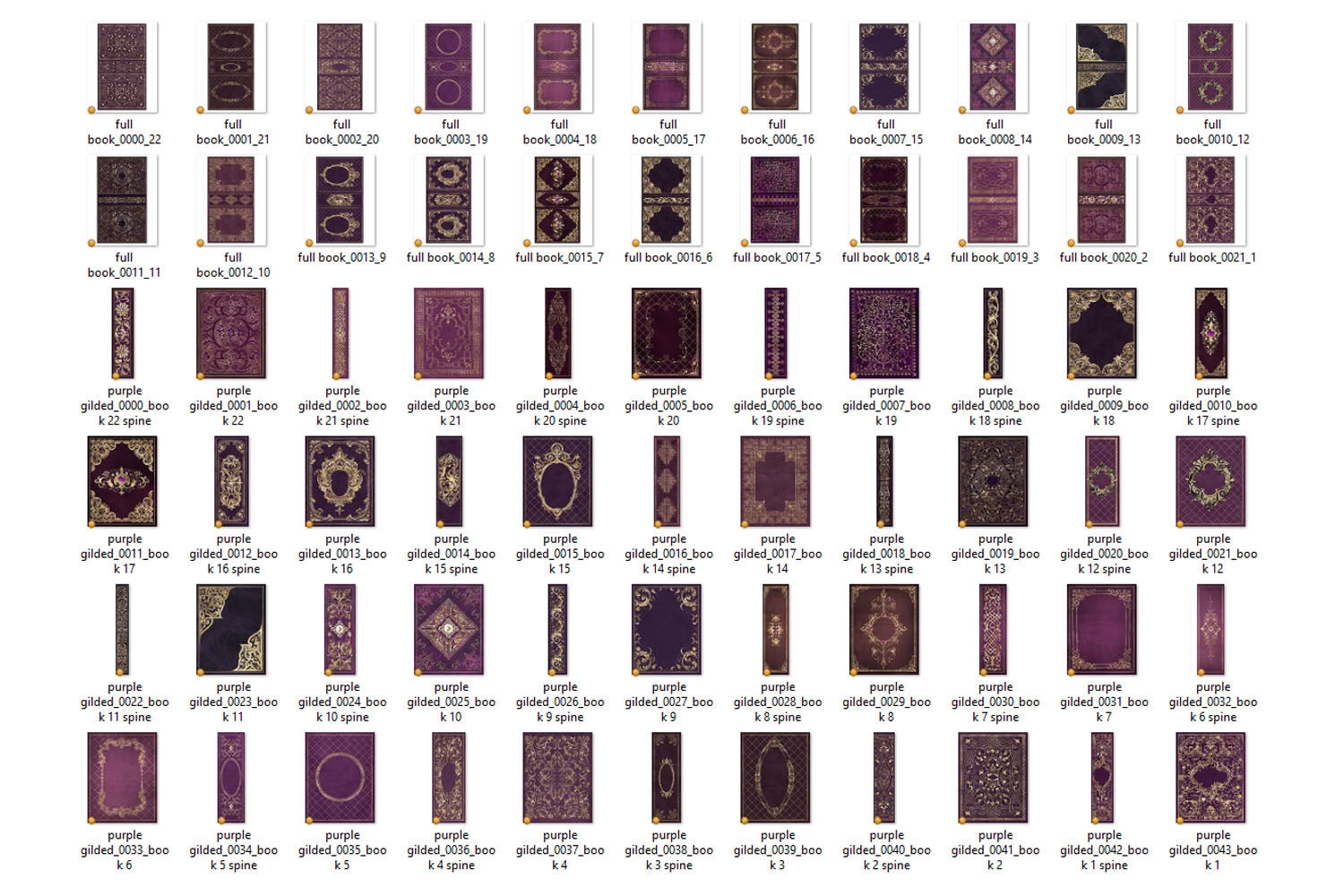 Gilded Purple Book Covers By Digital Curio TheHungryJPEG