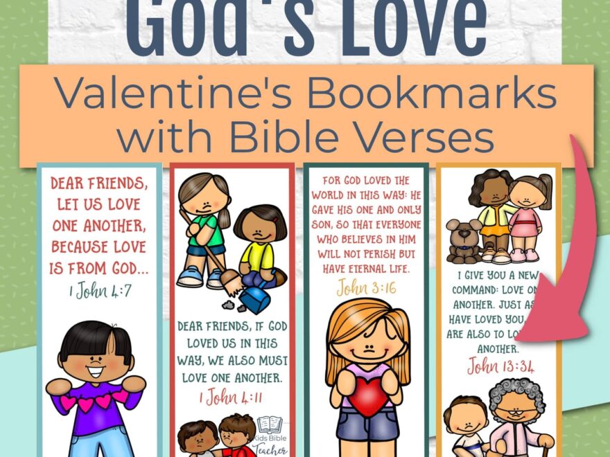 God s Love Bookmarks With Valentine s Day Bible Verses Kids Bible Teacher