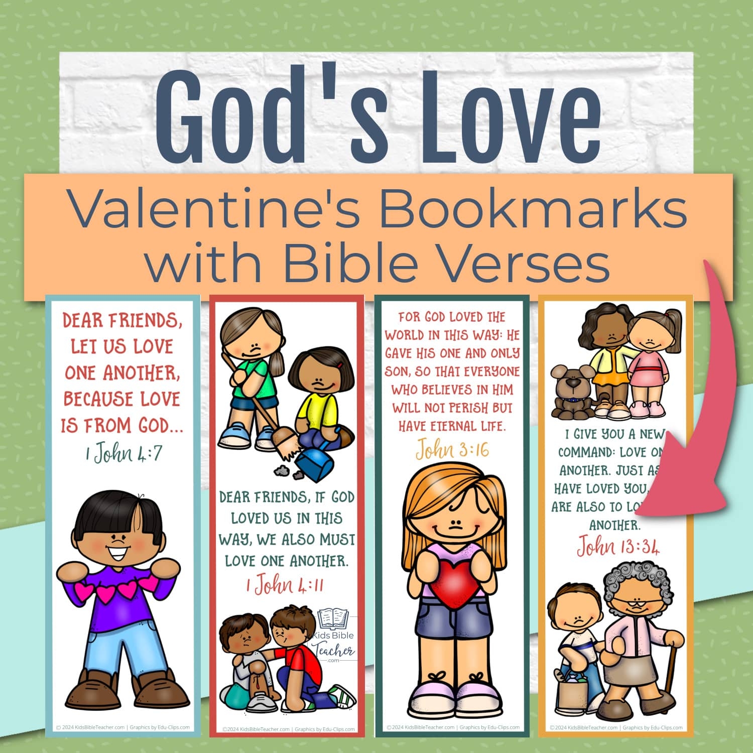 God s Love Bookmarks With Valentine s Day Bible Verses Kids Bible Teacher