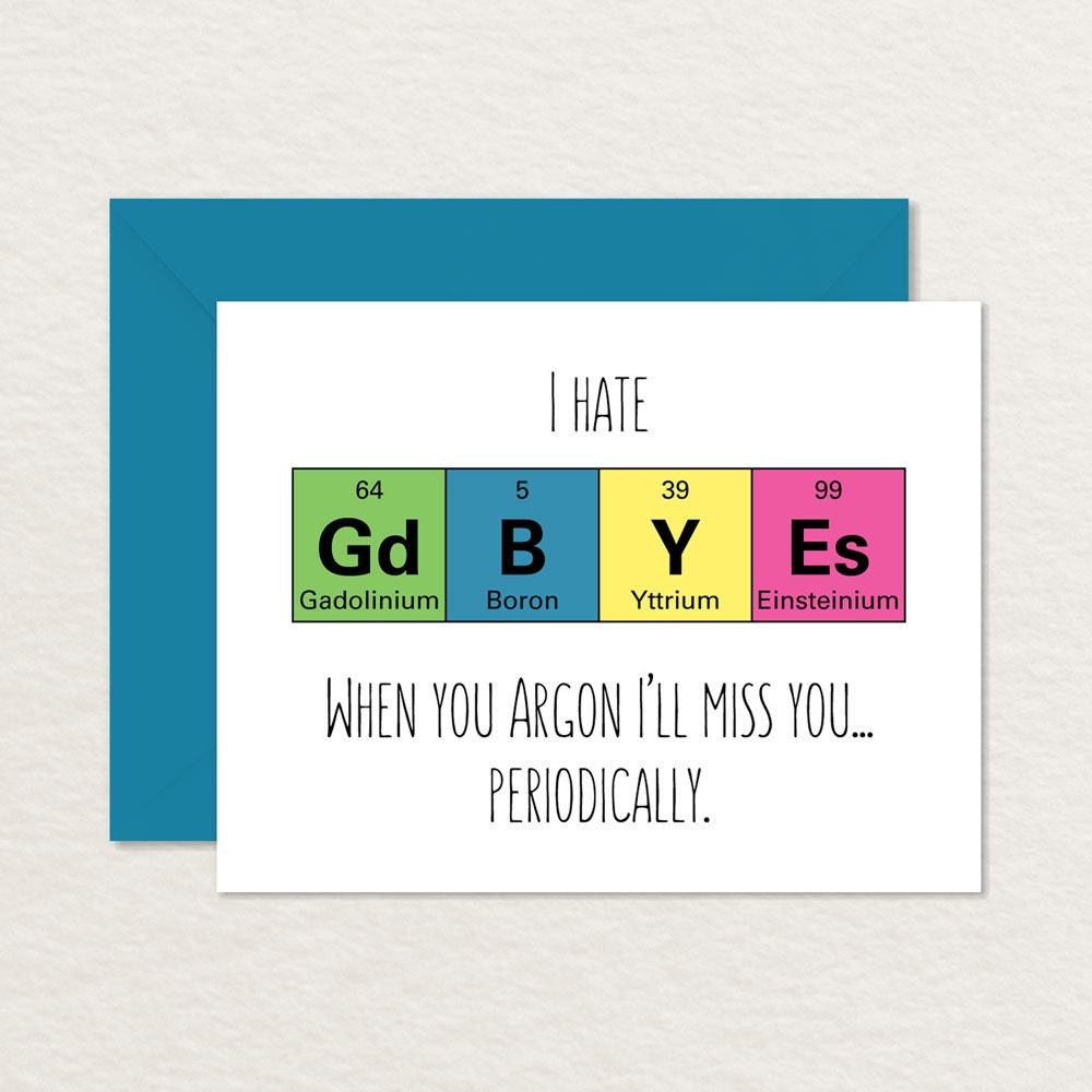 Goodbye Card Printable Funny Goodbye Card Nerdy Goodbye Card Moving Card Printable Farewell A2 Funny Retirement Science Card Etsy UK