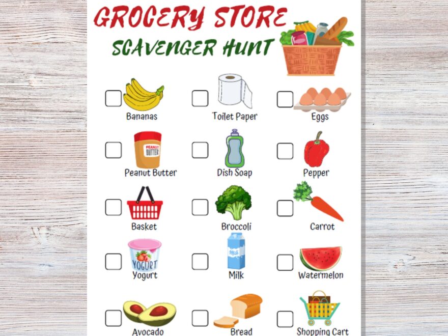 Grocery Store Scavenger Hunt Printable Outdoors Scavenger Hunt Games For Kids Summer Activities Printable Activities For Kids Etsy UK