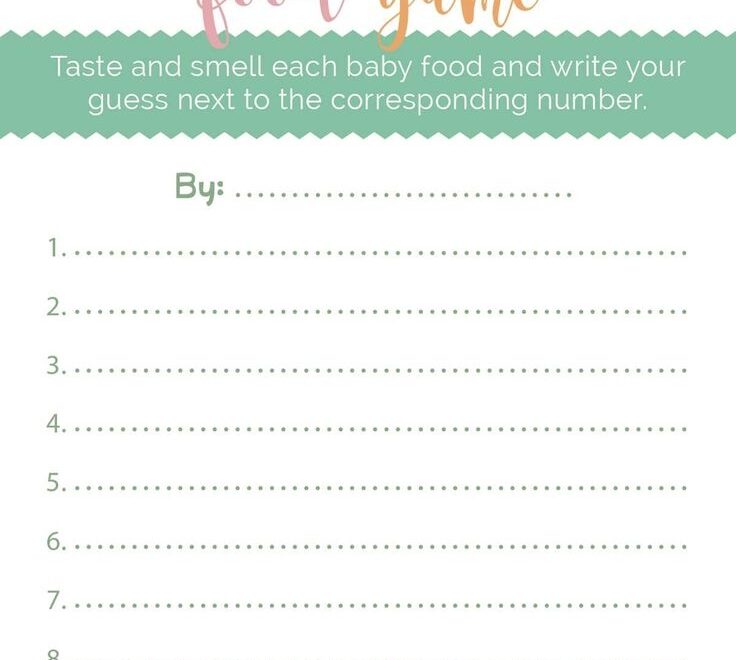 Guess The Baby Food Game Instructions Free Printable