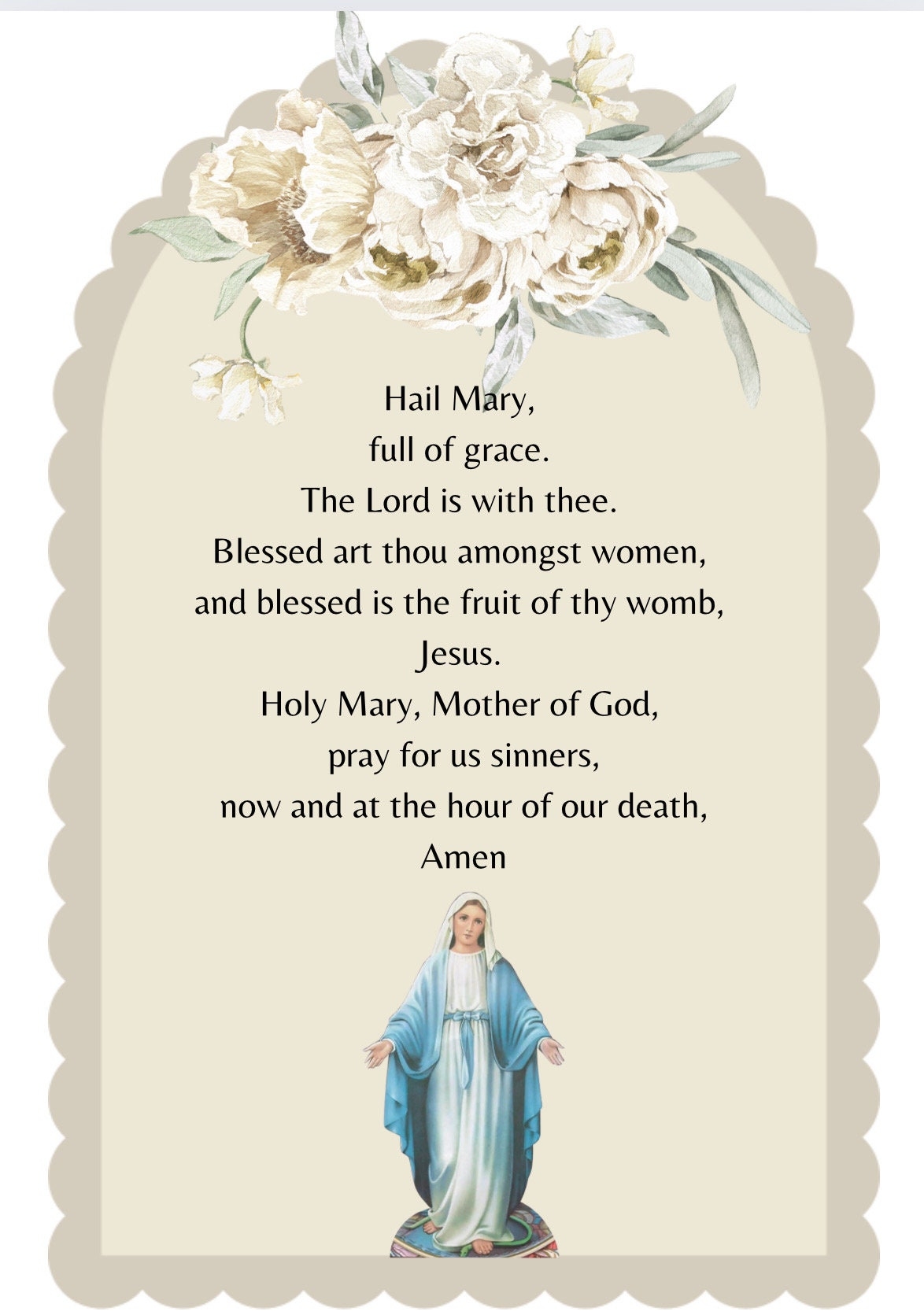 Free Printable Catholic Hail Mary Prayer