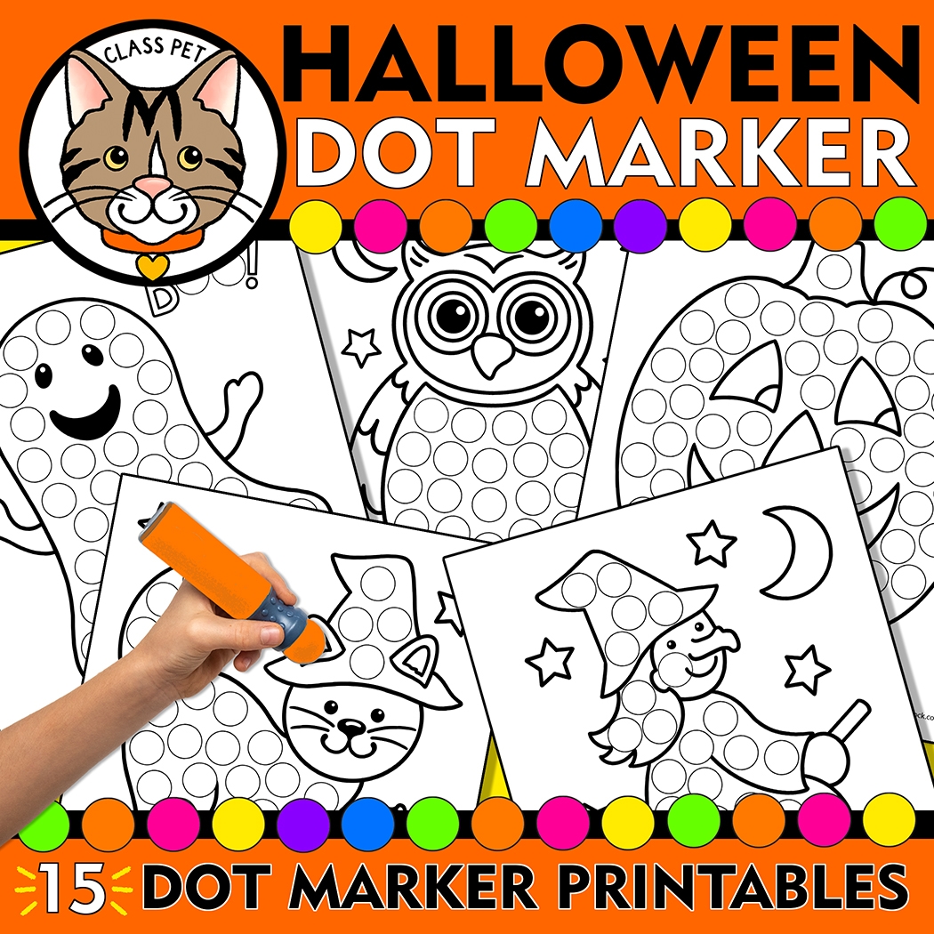Halloween Dot Marker Coloring Pages Halloween Do A Dot Printable Halloween Fine Motor Activity Made By Teachers