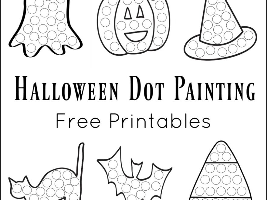 Halloween Dot Painting Free Printables The Resourceful Mama